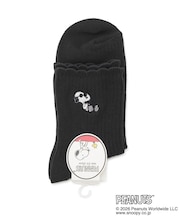 ◆SNOOPY ロークルーリブ刺繍柄ソックス ジョー・クール