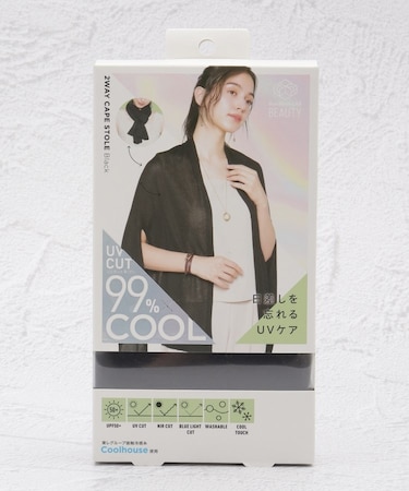 ◆【ひんやり/UV】SunBlockLAB BEAUTY COOL2WAYケープストール
