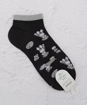 ◆シュナウザー柄スニーカー アンクルソックス