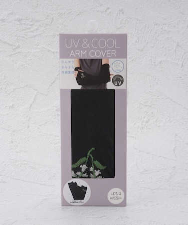 【ひんやり/UV】UV冷感フラワー アームカバー 指無
