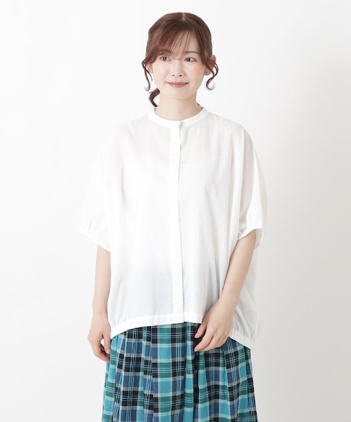 コットン ドルマンスリーブ ワイドシャツ