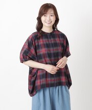 ドルマンスリーブ ワイドチェックシャツ