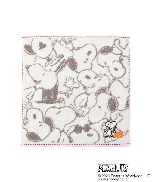 ◆SNOOPY タオルハンカチイニシャル M