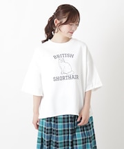 ミニ裏毛 プリントカットオフプルオーバー