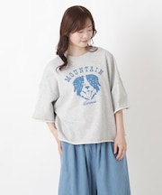 ミニ裏毛 プリントカットオフプルオーバー