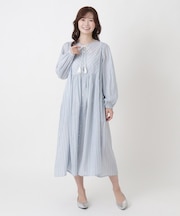 ボイル前開き カフタンワンピース