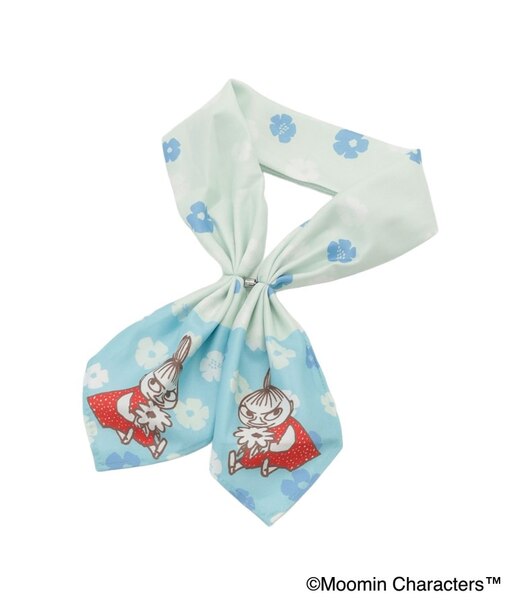 【ひんやり/UV】MOOMIN ひんやりワンタッチスカーフ 花とミイ