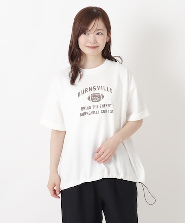 カレッジロゴ入り 5分袖ドロストプルオーバー