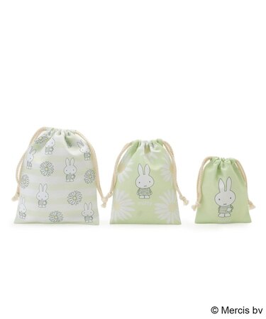 【先行販売】Dick Bruna miffy 巾着 3P pistachio&lavender