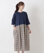 異素材 ドッキングワンピース
