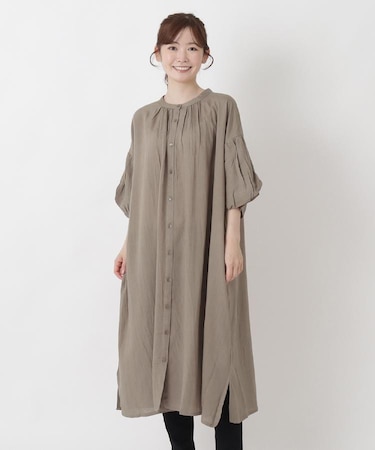 綿麻レーヨンワンピース