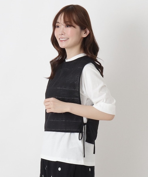 総刺繍 ショートベスト