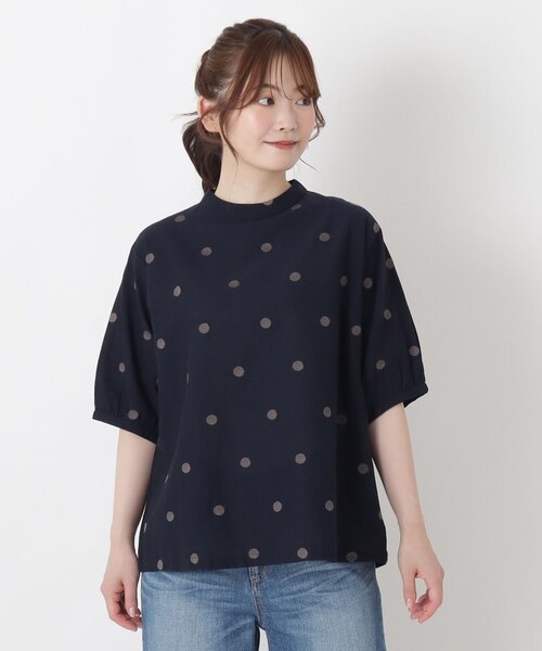 綿麻ドット刺繍 パフスリーブブラウス｜ワンズテラスの通販｜&mall 