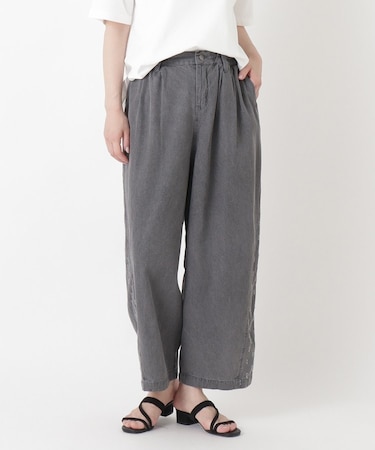 サイド切替 10分丈バルーンデニムパンツ