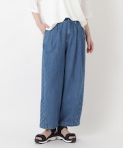 サイド切替 10分丈バルーンデニムパンツ