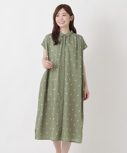 ドット刺繍 フレンチスリーブワンピース｜ワンズテラスの通販｜&mall