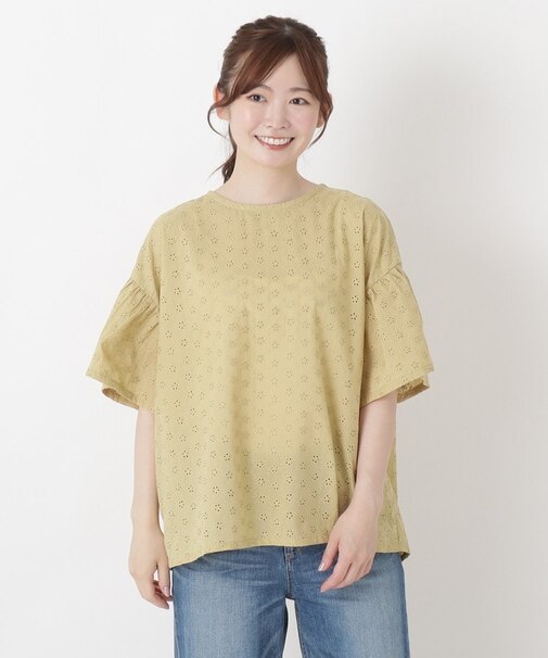 総柄刺繍ブラウス