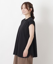 【ひんやり】接触冷感 フレンチスリーブフレアプルオーバー