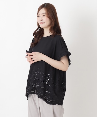 スカラップ刺繍ブラウス