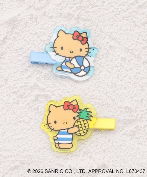 ◆【ワンズテラス限定】ハローキティ ヘアクリップ 日焼け