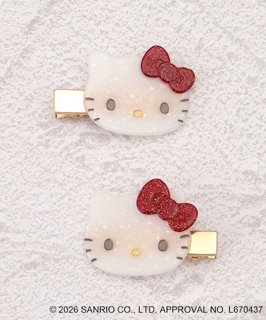 ハローキティ ラメヘアクリップ