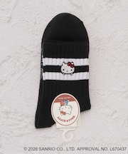 ◆【ワンズテラス限定】ハローキティ リブ刺繍クォーターソックス