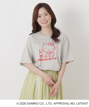 【ワンズテラス限定】ハローキティ 半袖Tシャツ お座り