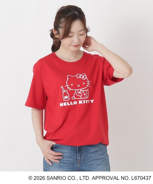 【ワンズテラス限定】ハローキティ 半袖Tシャツ お座り