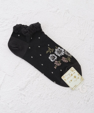 ◆あなたに優しい 逆スパ フロント花アンクルソックス