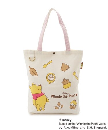 【ワンズテラス限定】ディズニー 『くまのプーさん』 Dカン付A4トート CAFE