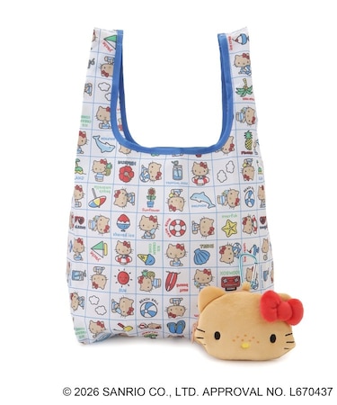【ワンズテラス限定】ハローキティ ぬいぐるみエコバッグ 日焼け