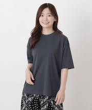 【ひんやり】汗じみ防止加工 5分袖プルオーバー