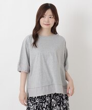 レイヤード風 切替7分袖プルオーバー