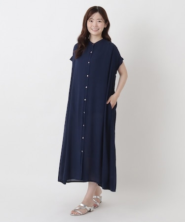 リゾート レーヨンクレープ 半袖ワンピース