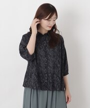 プリント羽織りブラウス