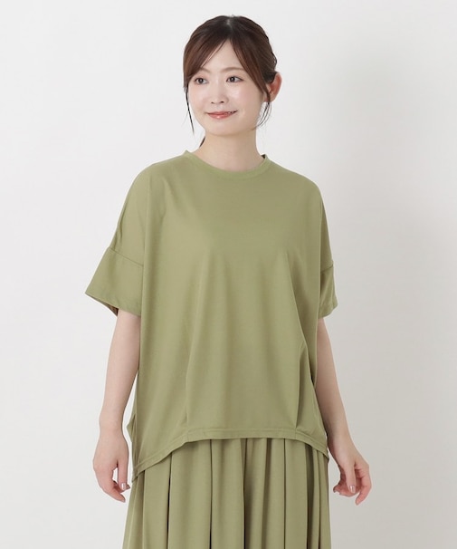 【ひんやり】冷感鹿の子 裾タックプルオーバー