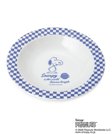 SNOOPY カレー皿 チェックアメリカン