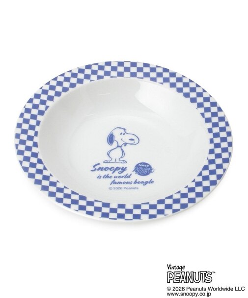 SNOOPY カレー皿 チェックアメリカン