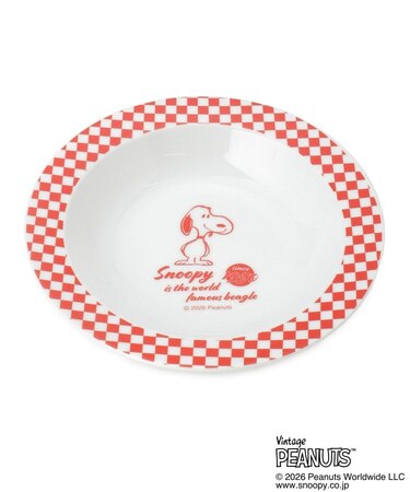 SNOOPY カレー皿 チェックアメリカン