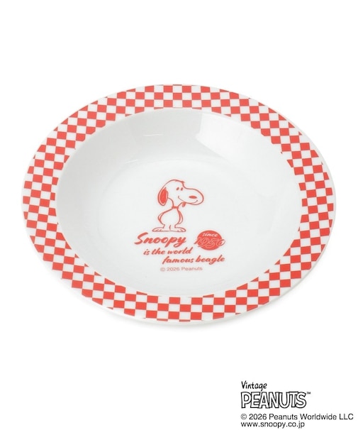 SNOOPY カレー皿 チェックアメリカン