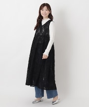 レースVネックワンピース
