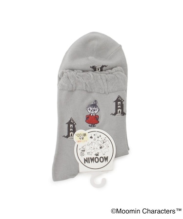 ◆MOOMIN ロークルーソックス 家とミイ 刺繍