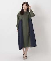 布帛切替カットソーワンピース