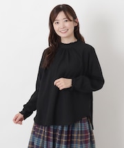 リップルスタンドフリルブラウス