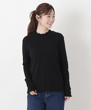 シアーハイネックメロープルオーバー