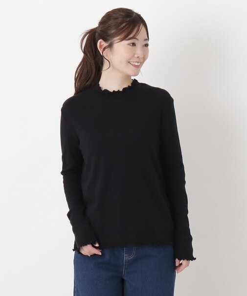 シアーハイネックメロープルオーバー
