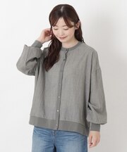 リップルシアーリブ切替カーディガン