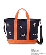 SNOOPY 刺繍舟形トート L