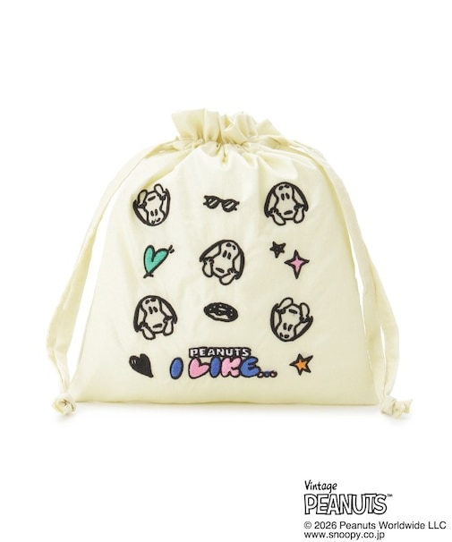 SNOOPY 刺繍巾着