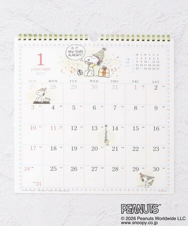 SNOOPY 水彩スケジュールカレンダー 壁掛